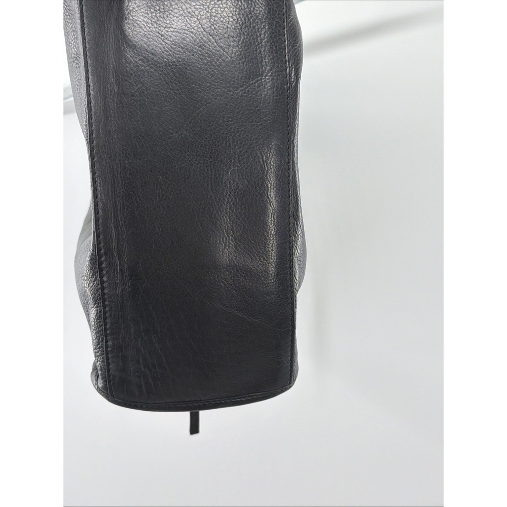 American Leather Company Lenox Triple Entry‎ Black Leather Satchel Handbag - Picture 12 of 16